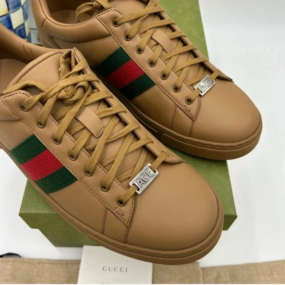 Mens Gucci ace Webb low top leather Sneakers size 11 fits 12 US made in Italy - Picture 6 of 13